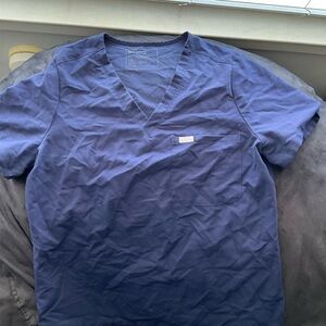 Figs Navy Scrubs Top